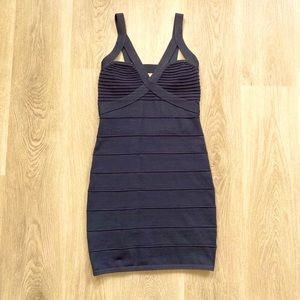 "Hervé Léger bondage dress look" party dress, black, Size M